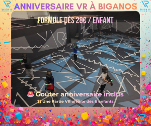 Anniversaire réalité virtuelle à Biganos chez BassinVR - enfants avec casques VR